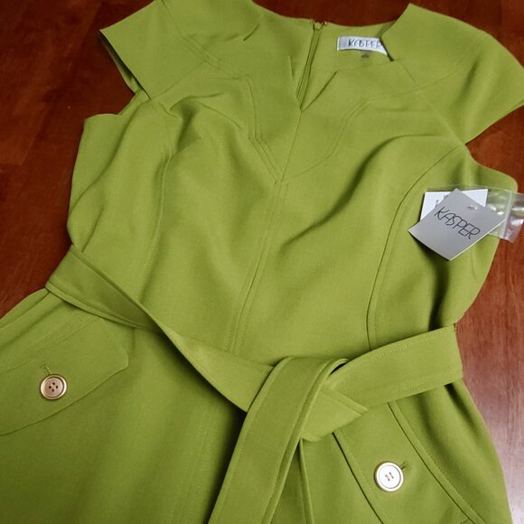 Kasper ~ Sz 12 ~ Bright Green Sheath Dress ~ NWT - Picture 5 of 11